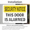 Signmission This Door Is Alarmed OSHA Security Notice Sign, Vinyl Decal, 10in W x 7in L, 2PK OS-2PACK-SN-D-710-L-11652 - alternate 5